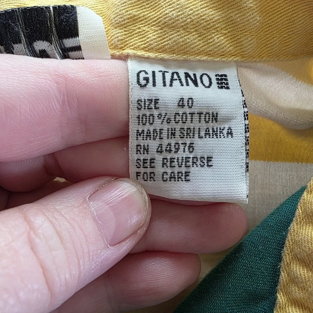 VTG 90s Gitano Color Block Striped Shirt Large Unisex Cotton Hip Hop Kidcore - Picture 6 of 9
